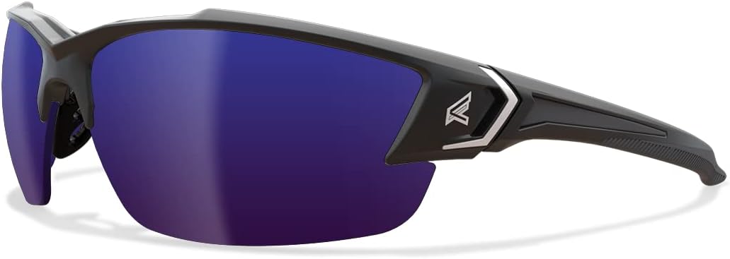 Edge Eyewear TSDKAP218-G2, Khor G2 - Black Frame / Polarized Aqua Precision Blue Mirror Lenses