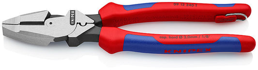 Knipex 09 12 240 T BKA, 9 1/4" Ultra-High Leverage Lineman's Pliers with Fish Tape Puller, Crimper, Tether Attachment