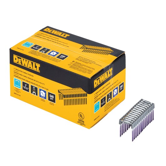 DEWALT DRS18100, 1" Insulated Electrical Cable Staples (540 Per Box)