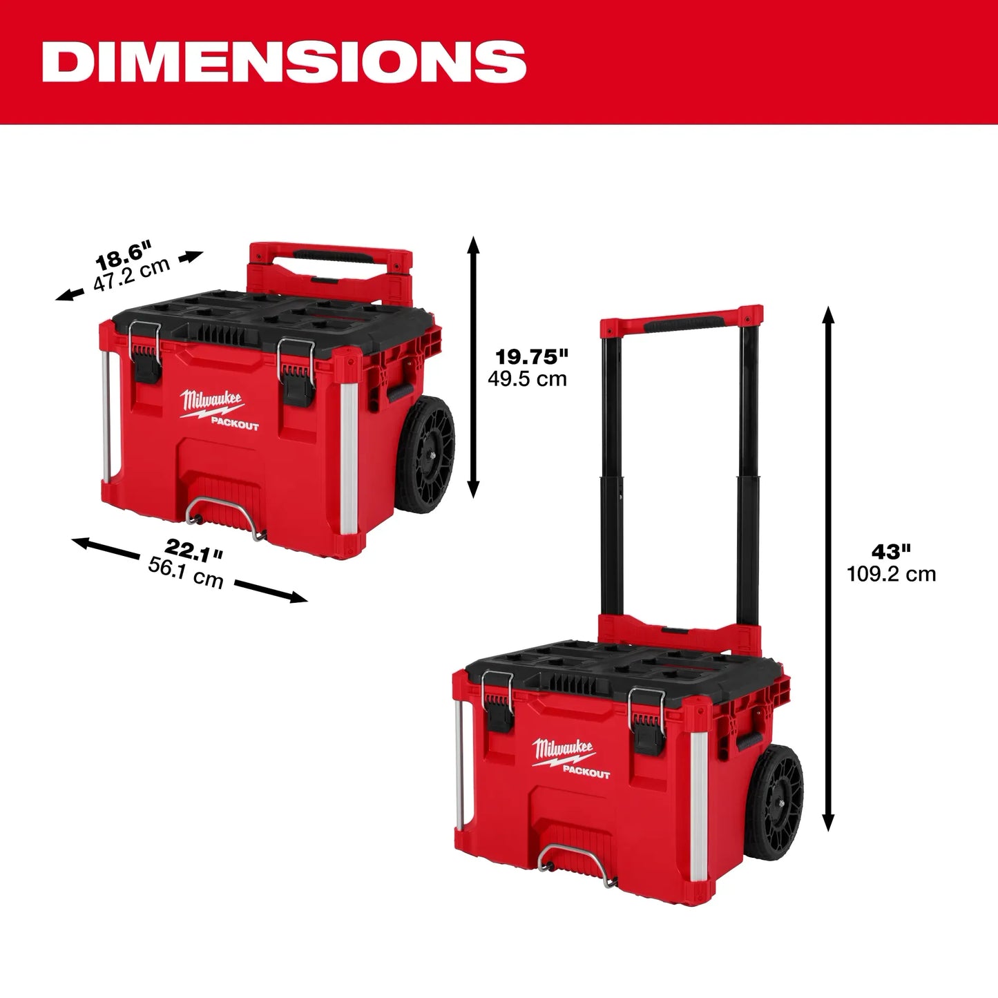 Milwaukee 48-22-8427, PACKOUT™ Rolling Tool Box