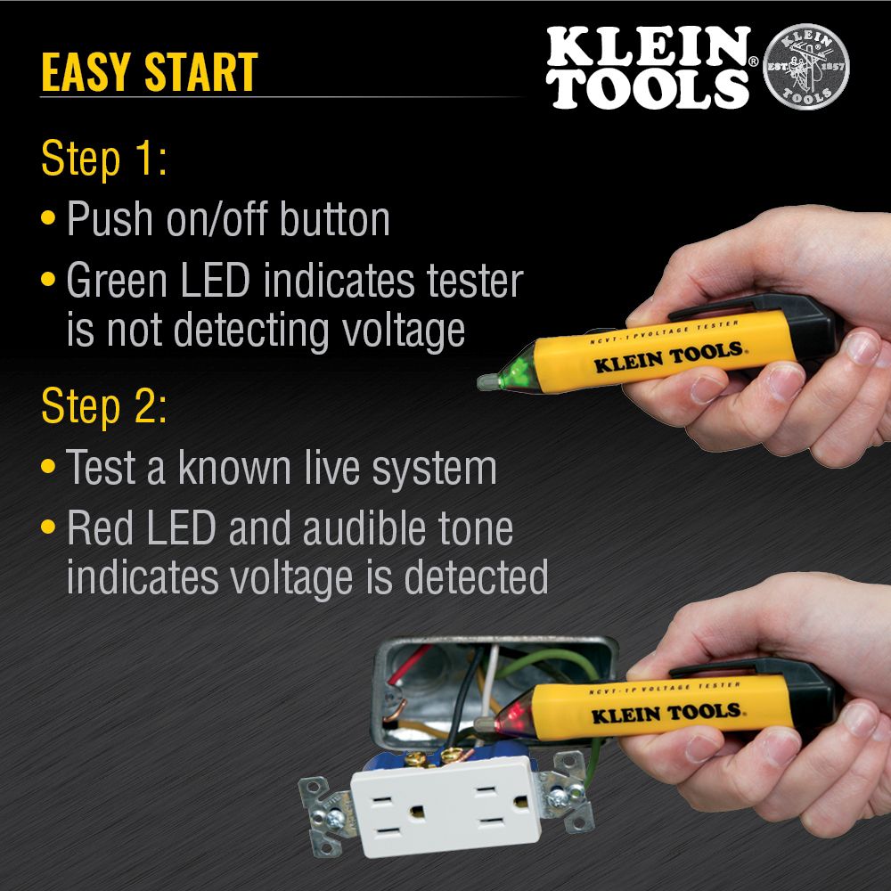 Klein Tools NCVT1P, Non-Contact Voltage Tester Pen, 50 to 1000V AC