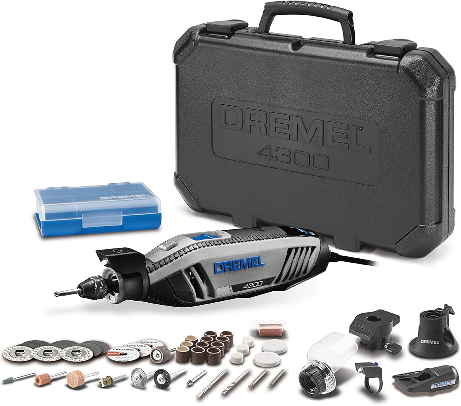 DREMEL 4300-5/40, High Performance Rotary Tool Kit with LED Light (5 Attachments, 40 Accessories)