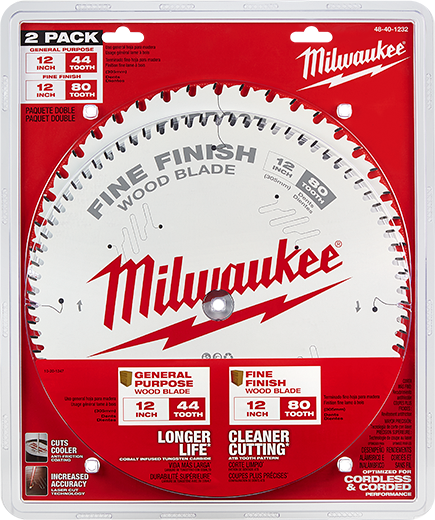 Milwaukee 48-40-1232, 12" 44T + 80T Two Pack Circular Saw Blade