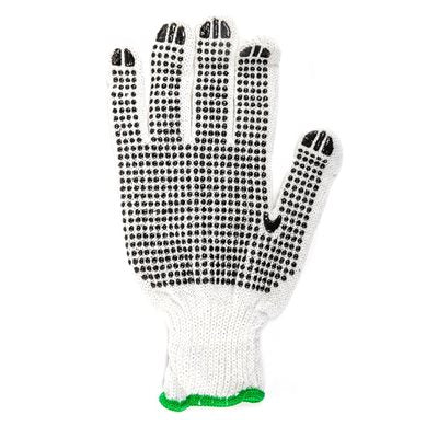 Toolway 105530, Knitted Poly/Cotton Gloves w/Black PVC Dots (L, sold/dz)