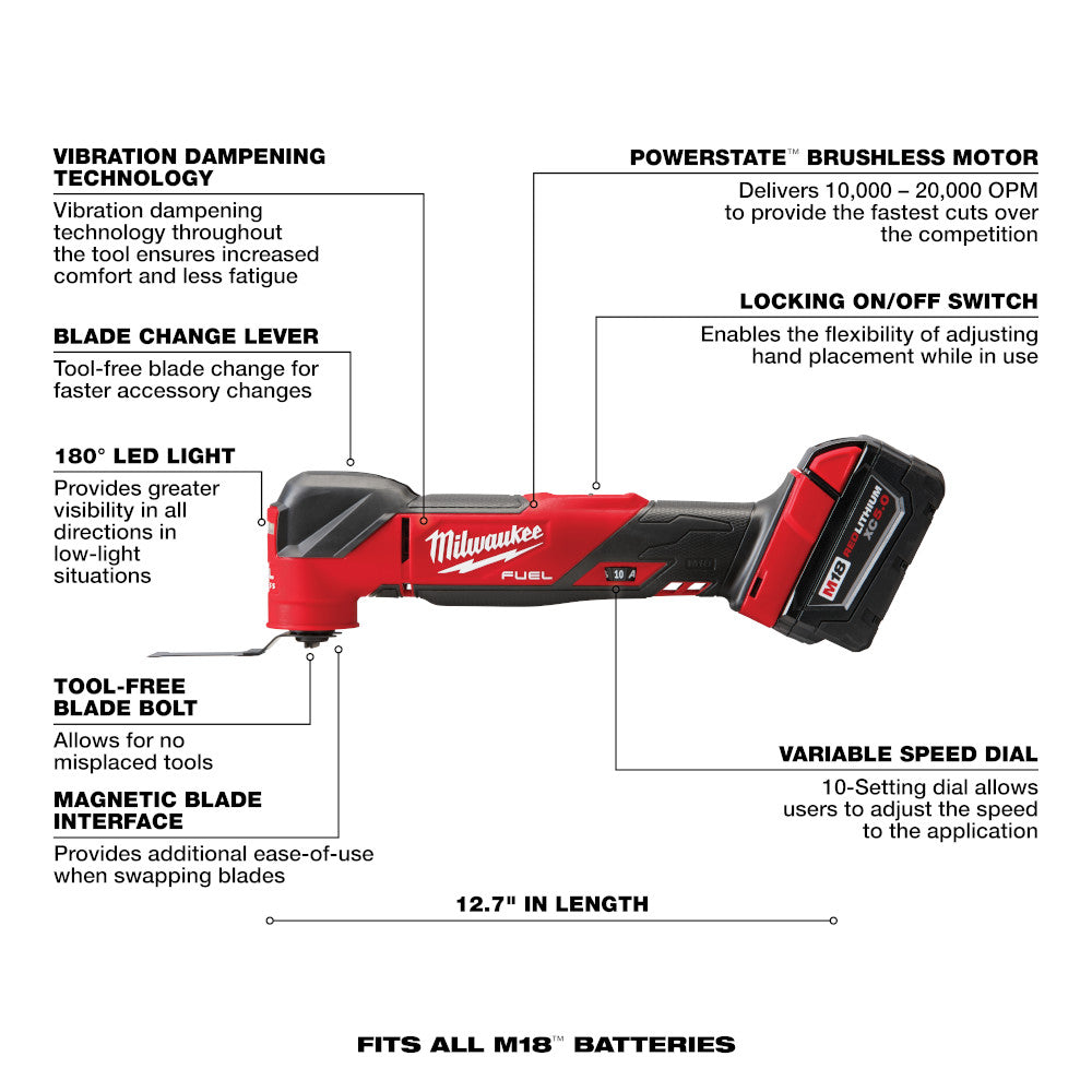 Milwaukee 2836-21, M18 FUEL Oscillating Multi-Tool Kit