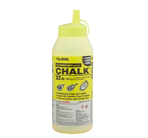 Tajima PLC2-FY900, Micro Chalk, ultra-fine chalk, fluorescent yellow, easy-fill nozzle, 32 oz. / 907 g