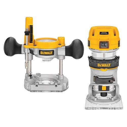 DEWALT DWP611PK, 1-1/4 HP MAX Torque Variable Speed Compact Router Combo Kit with LED's