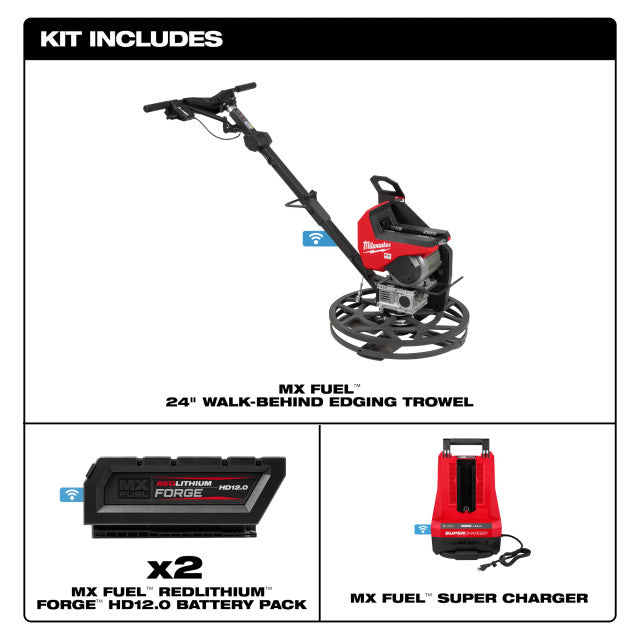 Milwaukee MXF324-2HD, MX FUEL 24in Walk-Behind Edging Trowel Kit