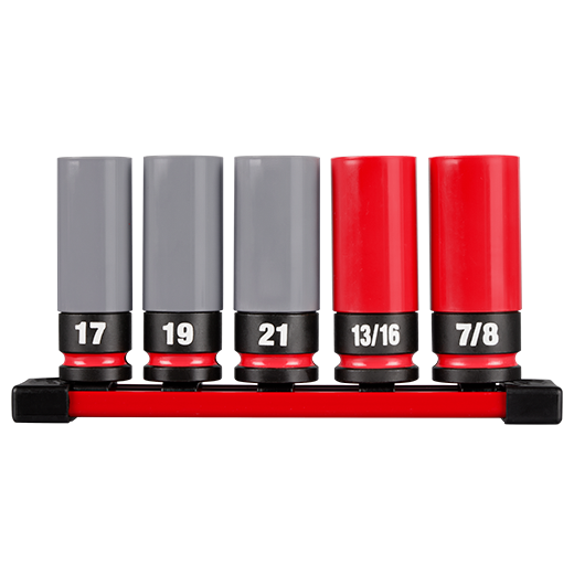 Milwaukee 49-66-7831, SHOCKWAVE Impact Duty™ 1/2 Drive SAE & Metric 5PC Lug Nut Wheel Socket Set