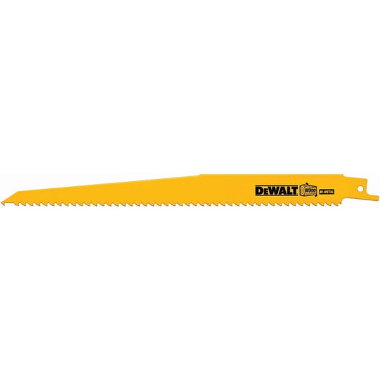 DEWALT DW4803, 9'' 6 TPI Taper Back Bi-Metal Reciprocating Blade for General Purpose Wood Cutting (5 pack)