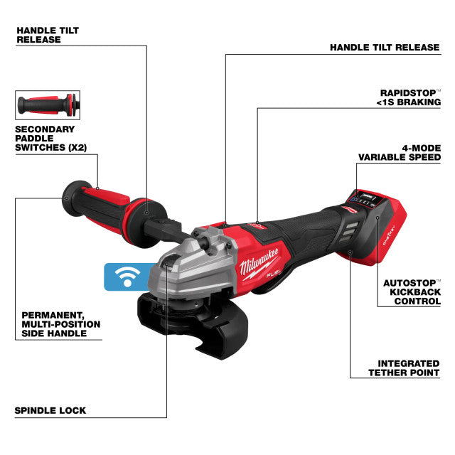 Milwaukee 2986-20, M18 FUEL™ 4-1/2" / 5" Dual-Trigger Braking Grinder