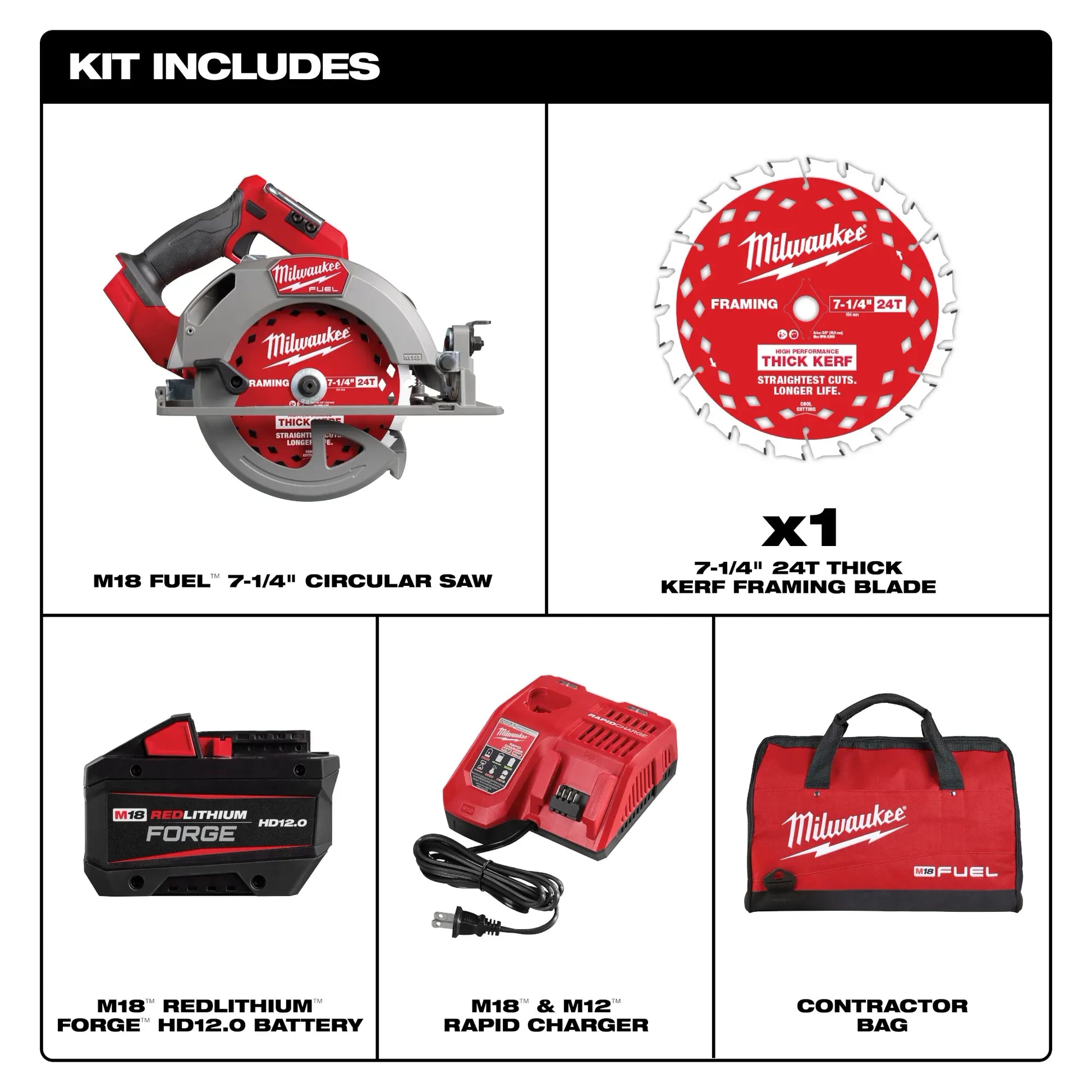 Milwaukee 2834-21HD, M18 FUEL™ 7-1/4” Circular Saw Kit