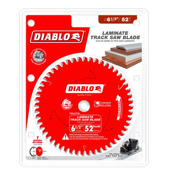 Diablo D0652TSL, 6-1/2" 52-Teeth Track Saw Blade for Laminate