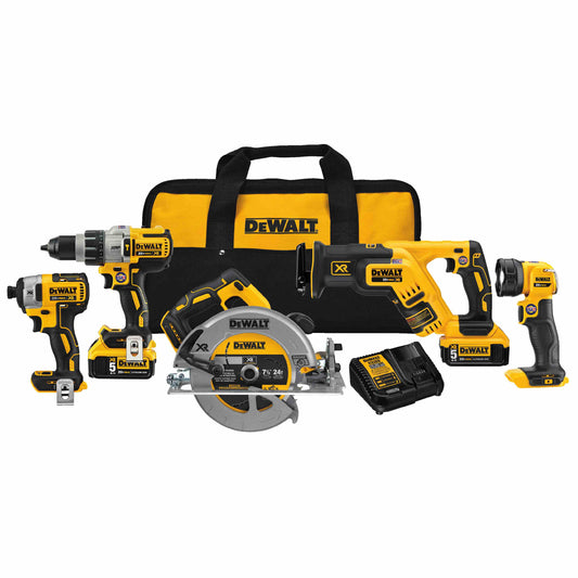 DEWALT DCK594P2, 20V MAX XR 5-Tool Combo Kit