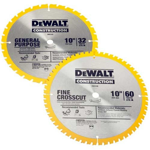 DEWALT DW3106P5, Construction 10'' Combo Pack (DW3106 & DW3103)