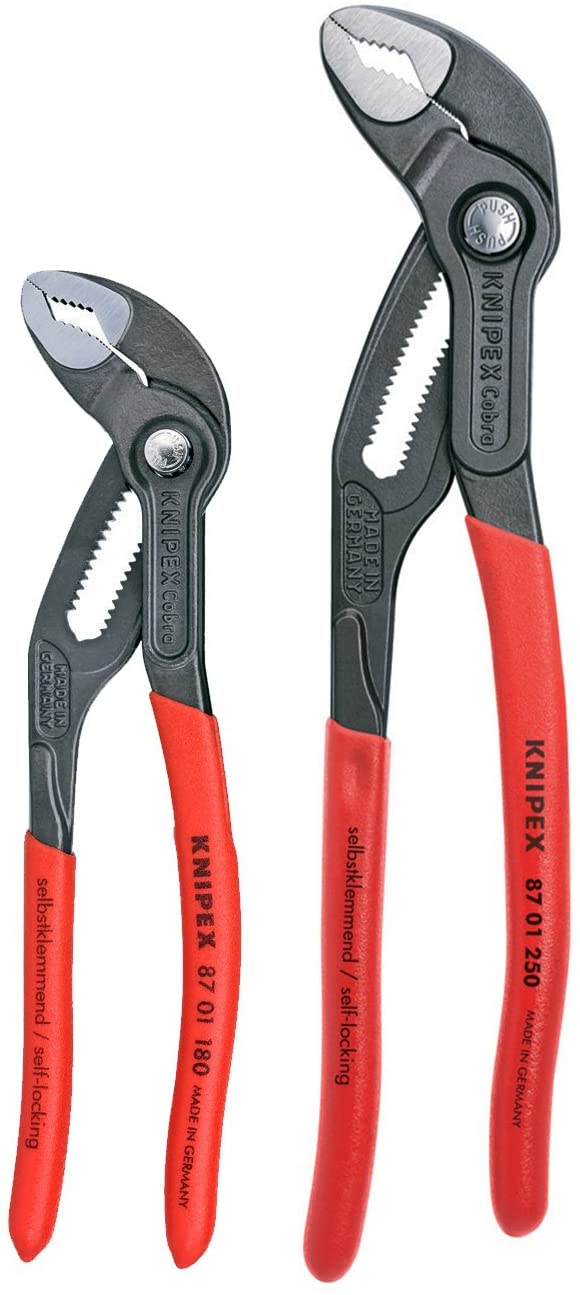 Knipex 00 31 20 V01 US, 2 pc Cobra Pliers Set (87 01 180 & 87 01 250)