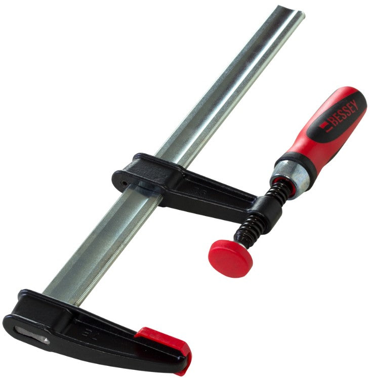 BESSEY TGJ2.530+2K, Clamp, woodworking, F-style, 2K handle, replaceable pads, 2.5 In. x 30 In., 600 lb