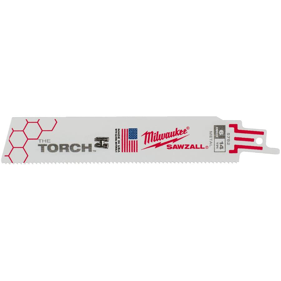 Milwaukee 48-00-5782, 6" 14 TPI The Torch SAWZALL Blades (5/pkg)