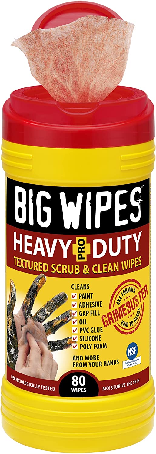 Big Wipes 6002-0046, Heavy Duty Industrial Textured Scrubbing Wipe 80/pack