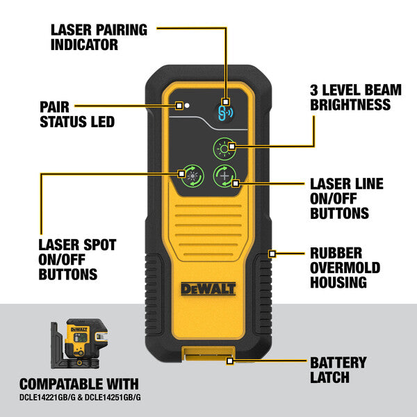 DEWALT DCLEAUSBRC2, Remote for USB Cross Line Lasers DCLE14221GB or DCLE14251GB