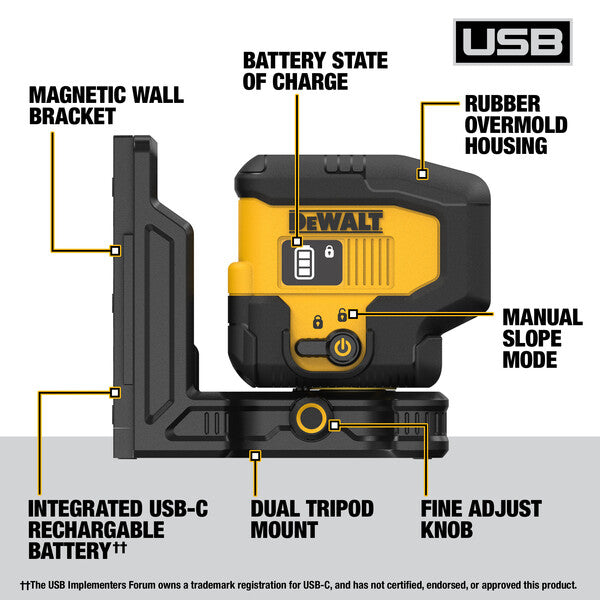 DEWALT DCLE16031GB, Rechargable 3 Spot Laser