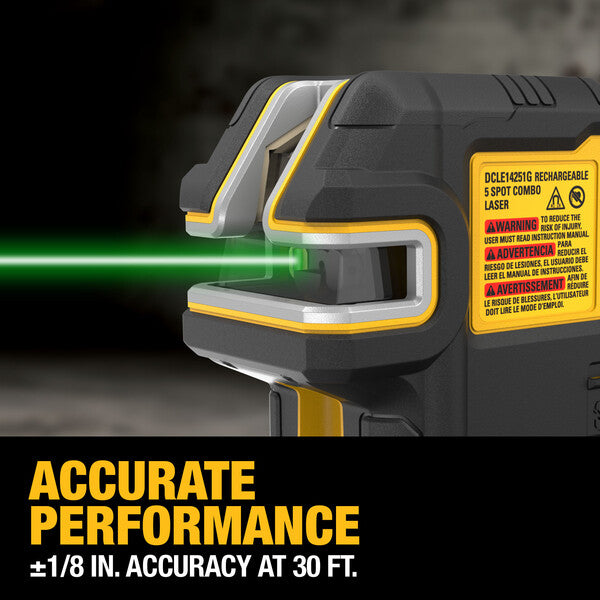DEWALT DCLE14251GB, Rechargable 5 Spot Combo Laser