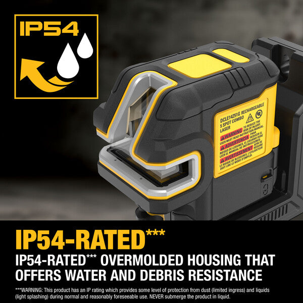 DEWALT DCLE14251GB, Rechargable 5 Spot Combo Laser