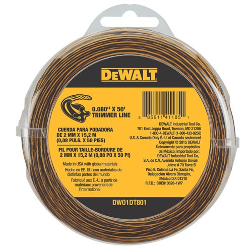 DEWALT DWO1DT801, 0.080 in x 50 ft Trimmer Line