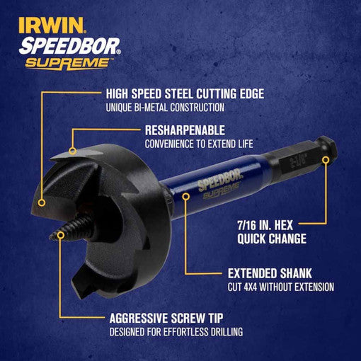 IRWIN IWAX2008, Self-feed Bit 2-1/8'' Speedbor Supreme