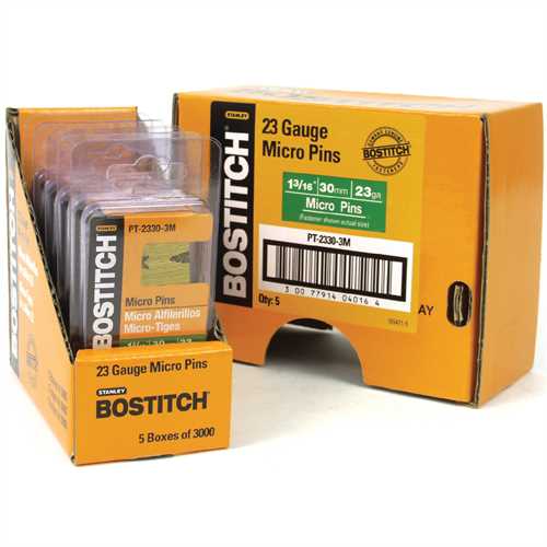 Bostitch PT-2330-3M, 23 Gauge 1-3/16" Pin Nails (3000 pcs)