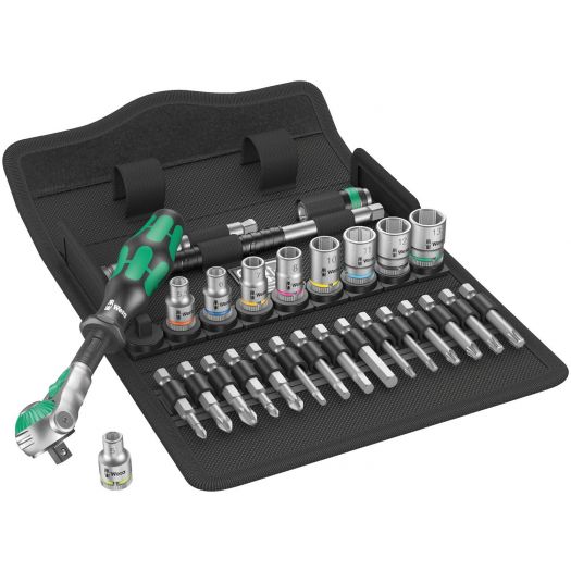 Wera 05004016001, 8100 SA 6 ZYKLOP SPEED RATCHET SET, 1/4" DRIVE, METRIC, 28 PIECES