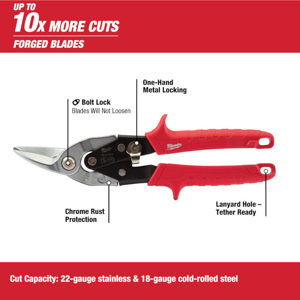 Milwaukee 48-22-4520, Right Cutting Aviation Snips