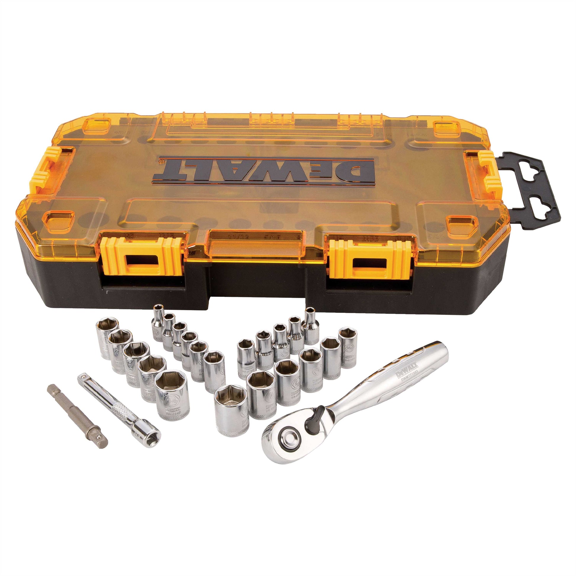 DEWALT DWMT73805, 25 Piece 1/4'' Drive Socket Set (Metric/SAE)