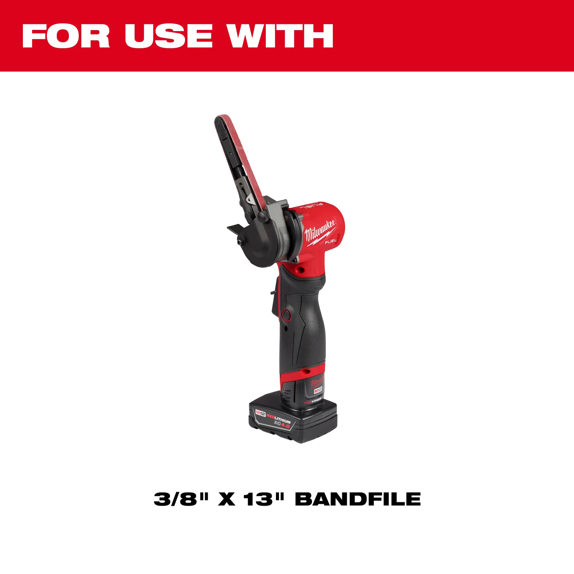 Milwaukee 48-80-7060, 3/8” x 13” 60 Grit Bandfile Belts – 4 pack