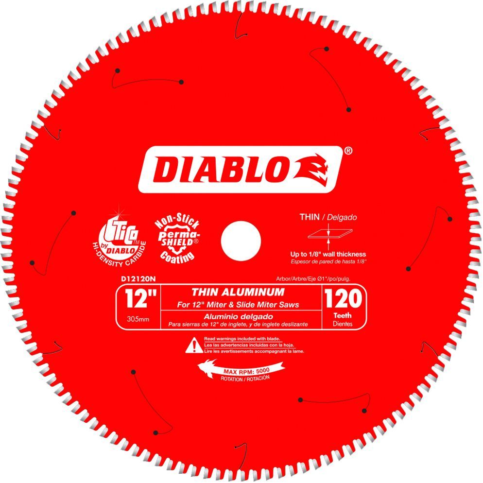 Diablo D12120N, 12 in. x 120T Thin Aluminum Cutting Saw Blade