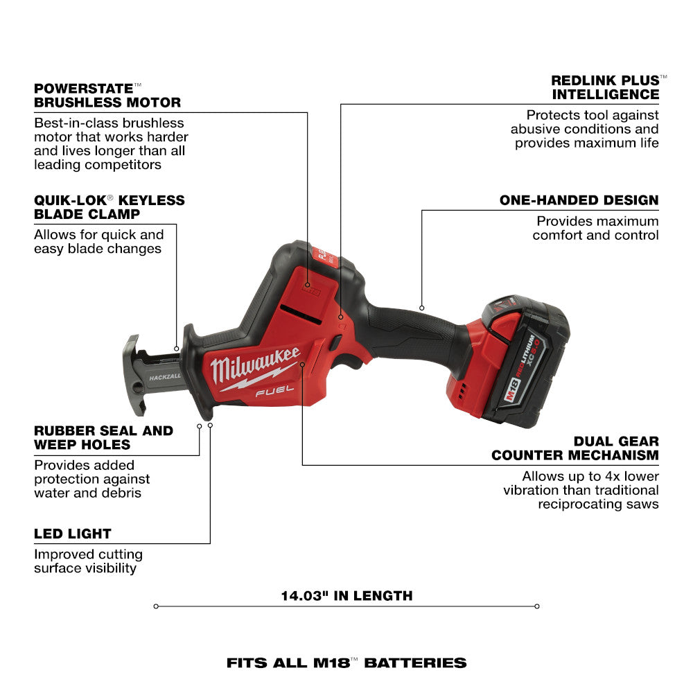 Milwaukee 2719-21, M18 FUEL Hackzall Kit