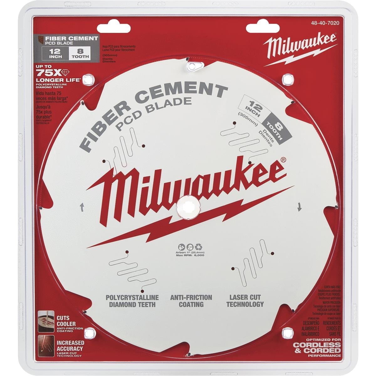 Milwaukee 48-40-7020, 12" PCD/Fiber Cement Circular Saw Blade