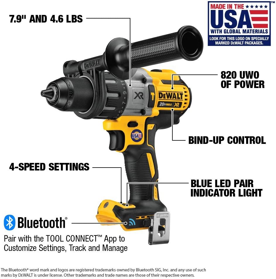 DEWALT DCD997B, 20V MAX XR Brushless Tool Connect Hammerdrill (Tool Only)