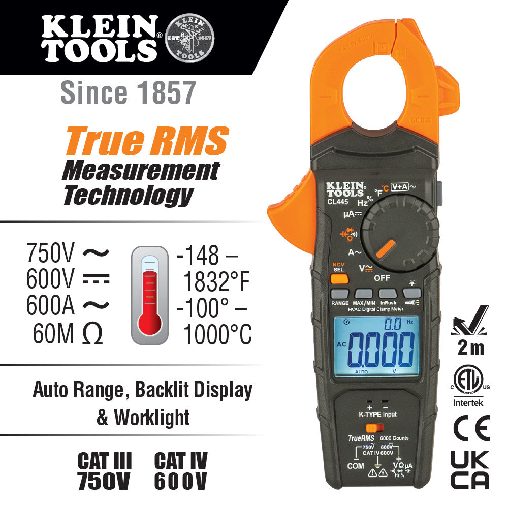 Klein Tools CL445, HVAC Clamp Meter