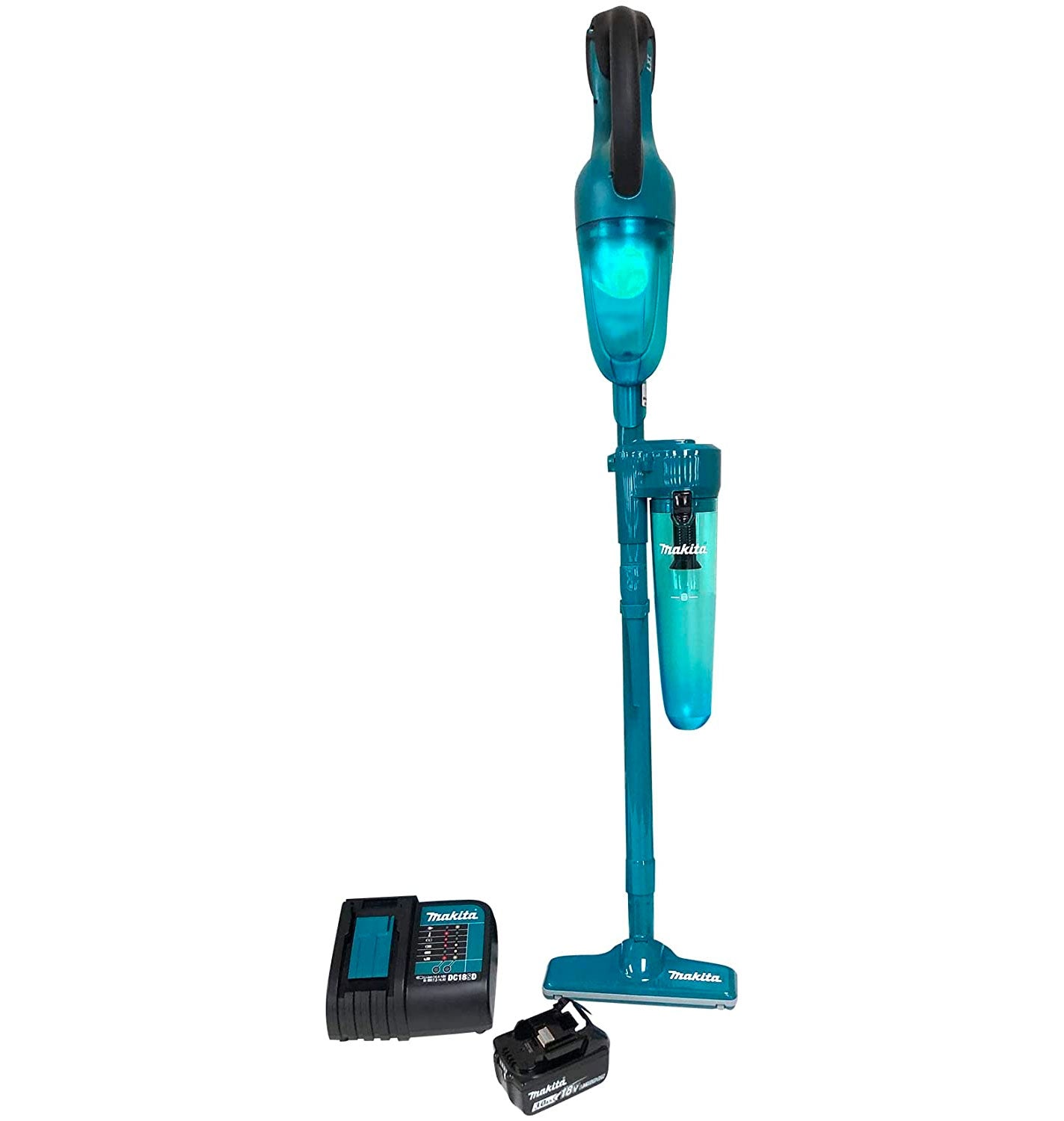 Makita DCL180SFX2, 18V LXT Cordless 650ml Vacuum Cleaner w/Cyclone Attachment, Teal (3.0Ah Kit)