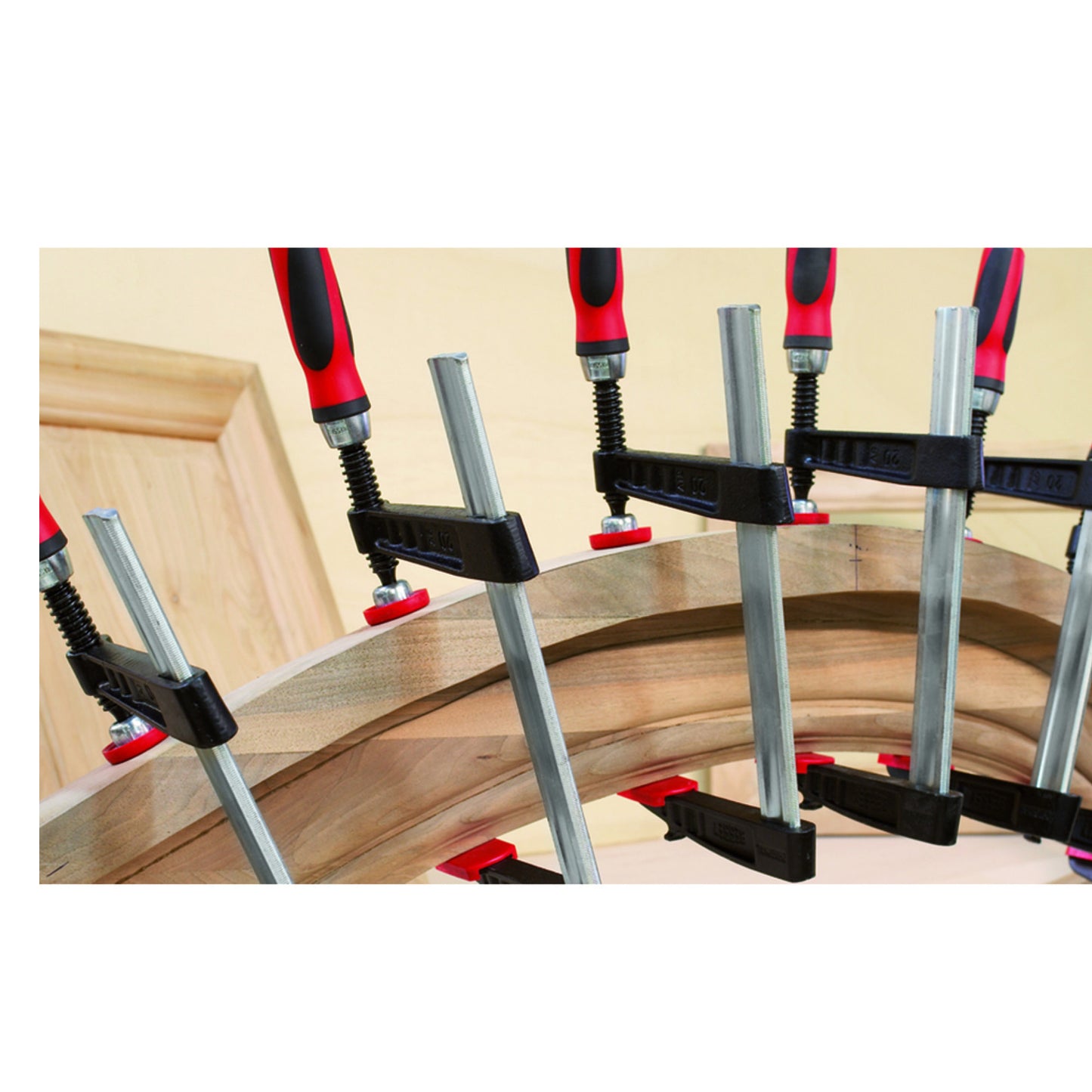 BESSEY TG7.016+2K, Clamp, woodworking, F-style, 2K handle, replaceable pads, 7 In. x 16 In., 1320 lb