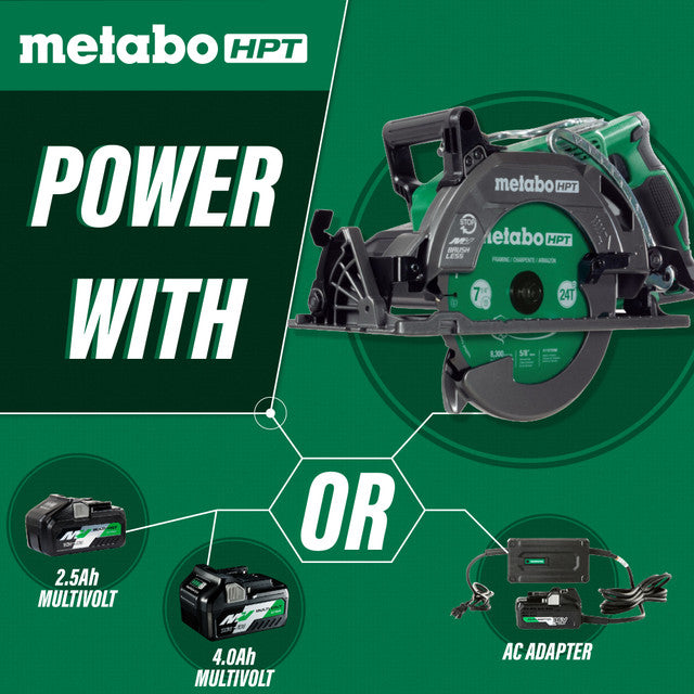 Metabo HPT C3607DWAM, 36V MultiVolt 7-1/4" Rear Handle Circular Saw 4.0Ah Kit