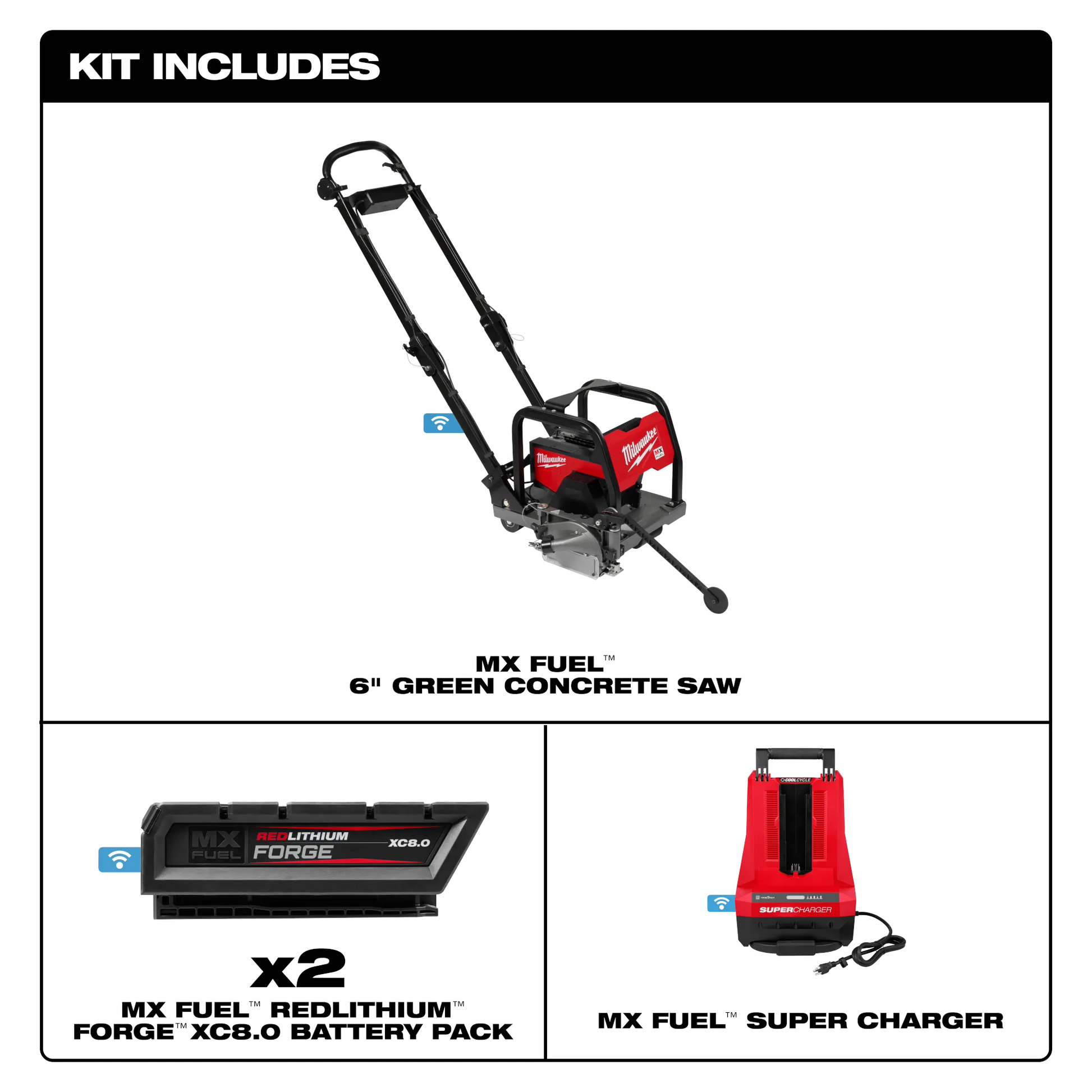 Milwaukee MXF316-2XC, MX FUEL™ 6" Green Concrete Saw Kit