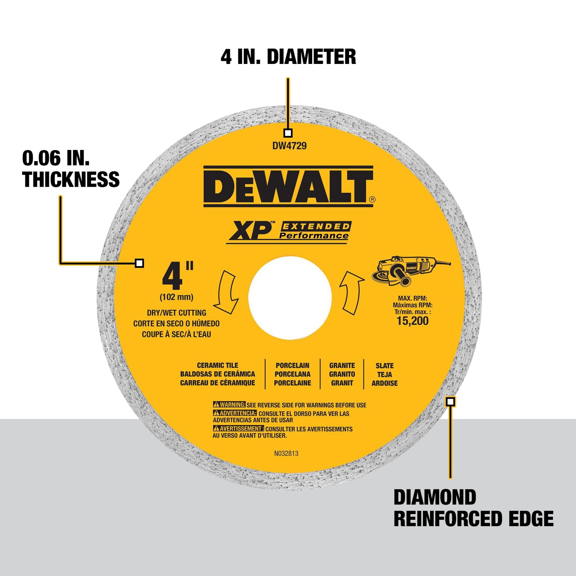 DEWALT DW4729, 4'' Tile Blade