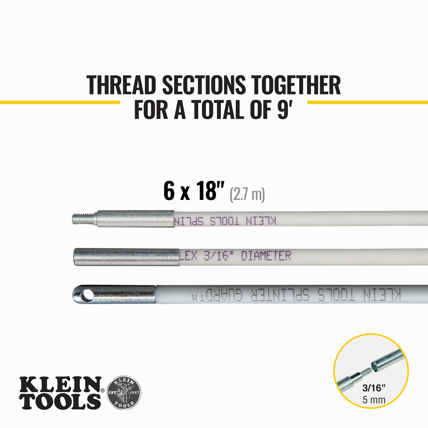 Klein Tools 56409, Mid-Flex Glow Rod Set, 9-Foot