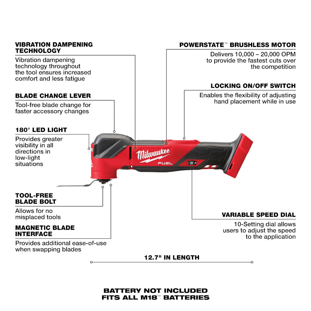 Milwaukee 2836-20, M18 FUEL Oscillating Multi-Tool (Tool Only)