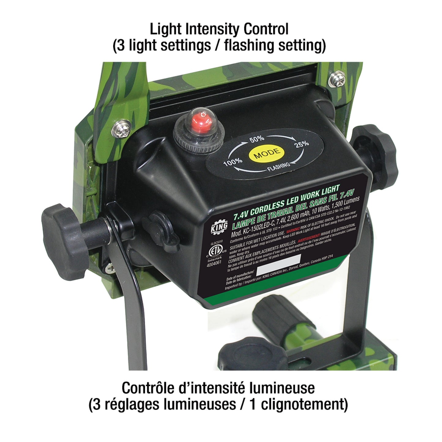 KING Canada KC-1502LED-C, 1,500 Lumen cordless LED work light