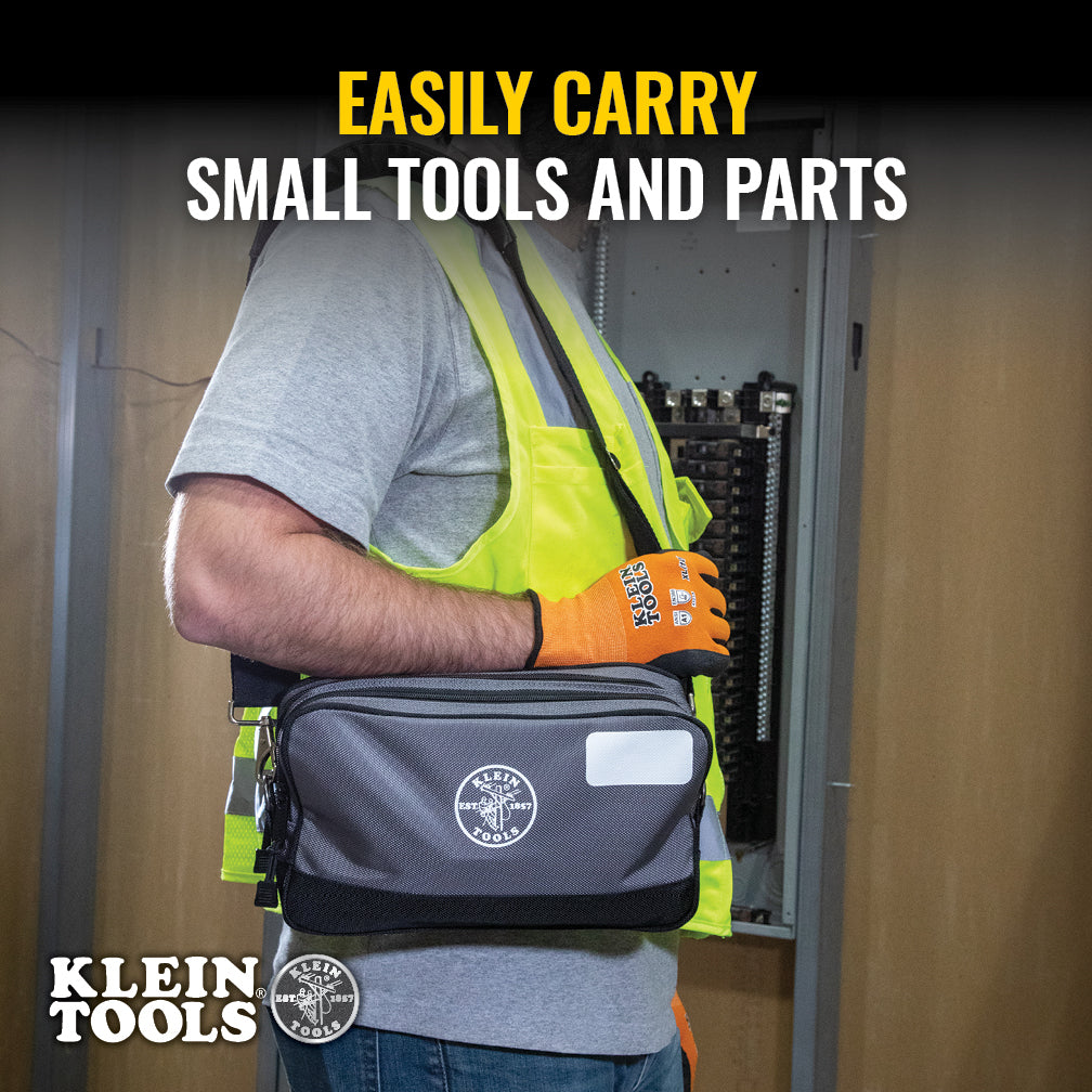Klein Tools 55583, Double Zipper Bag, 12 x 7-Inch
