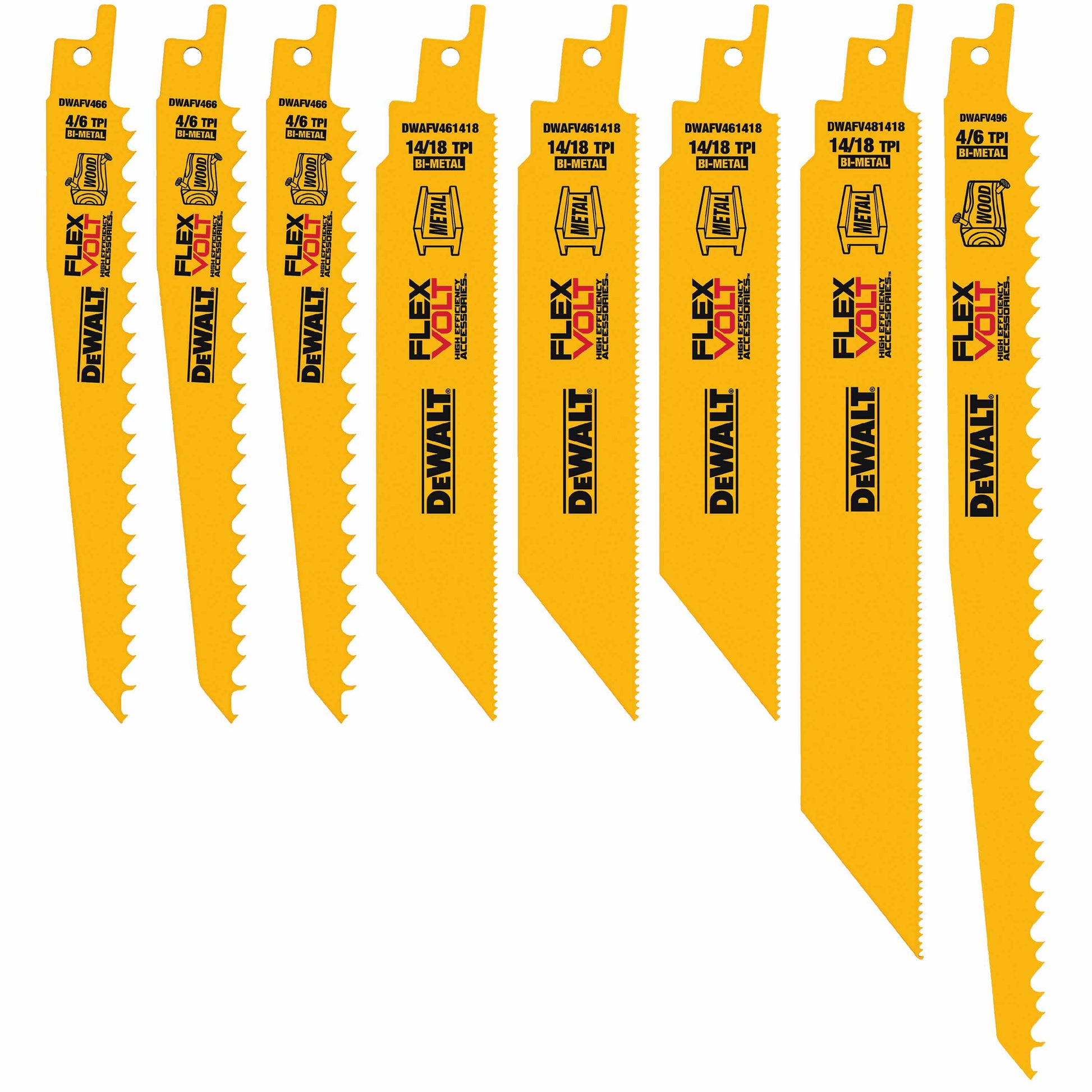 DEWALT DWAFV48SET, 8 pc Reciprocating Saw Blade Set