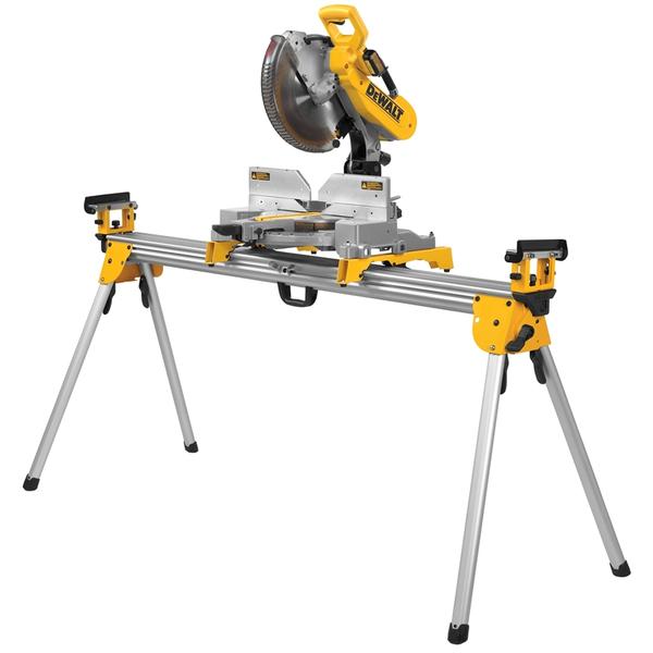 DEWALT DWS780LST, 12'' Double Bevel Sliding Compound Miter Saw w/Long Stand DWX723